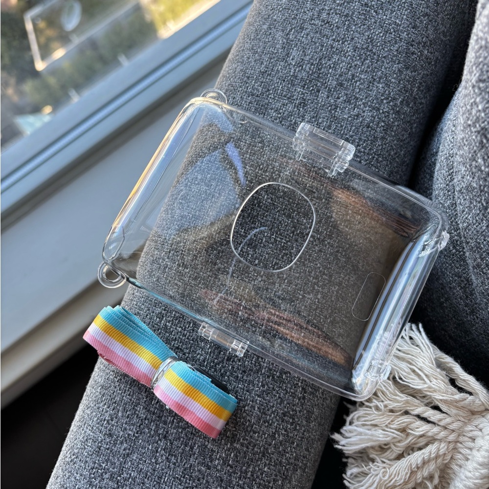 Clear Fujifilm Instax Mini 2 Case with Rainbow Strap